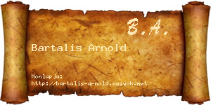 Bartalis Arnold névjegykártya
