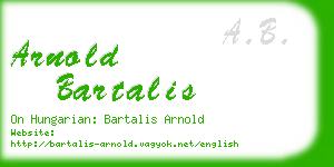 arnold bartalis business card